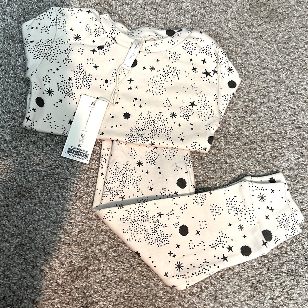 NWT Rylee & Cru Natural Celestial Star Long Pajamas